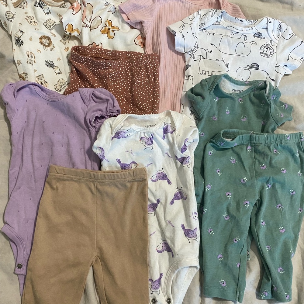 Assorted Baby Onesies and Pants Set